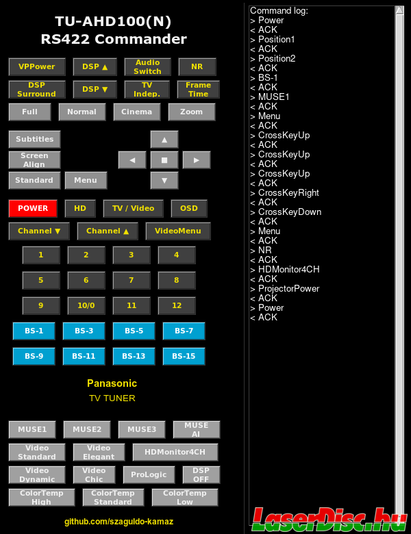 TU-AHD100 Commander GUI